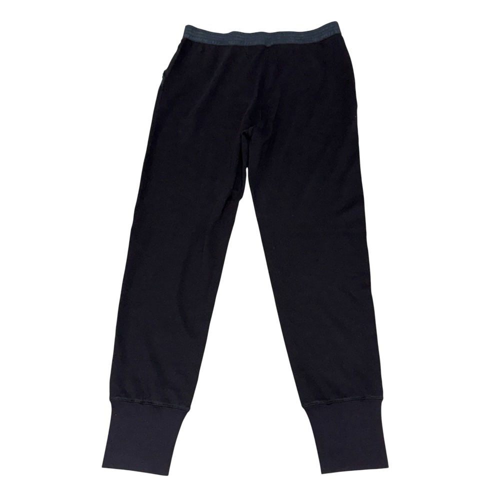 Juicy Couture Black Cotton Jogger Pants Women's M Satin Trim Pull On Cuffed Y2K - Picture 12 of 12